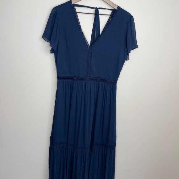 Abercrombie & Fitch Dresses & Skirts - Abercrombie & Fitch Blue Open Back Maxi Dress Size Medium Petite